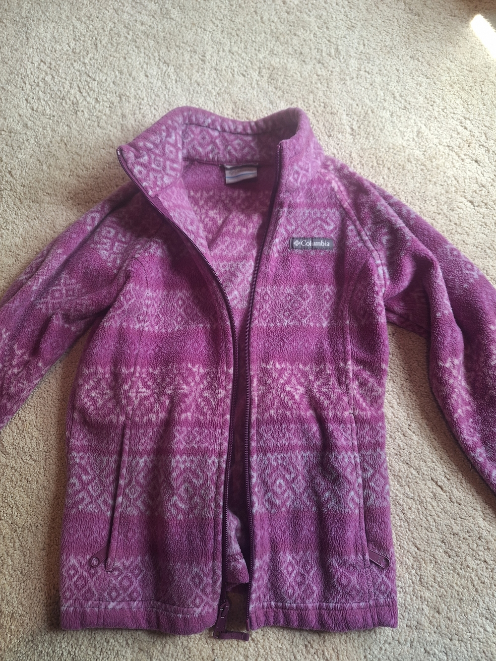 Columbia Girls' Purple Patterned Fleece Jacket